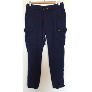 True Religion Pants Womens Medium Navy Military Jogger Cargo Lyocell Drawstring